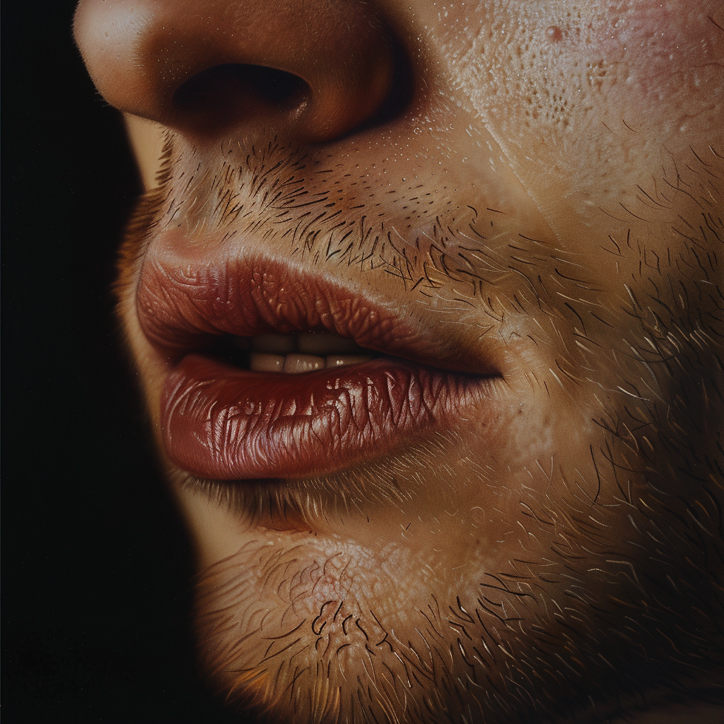Man with chapped lips