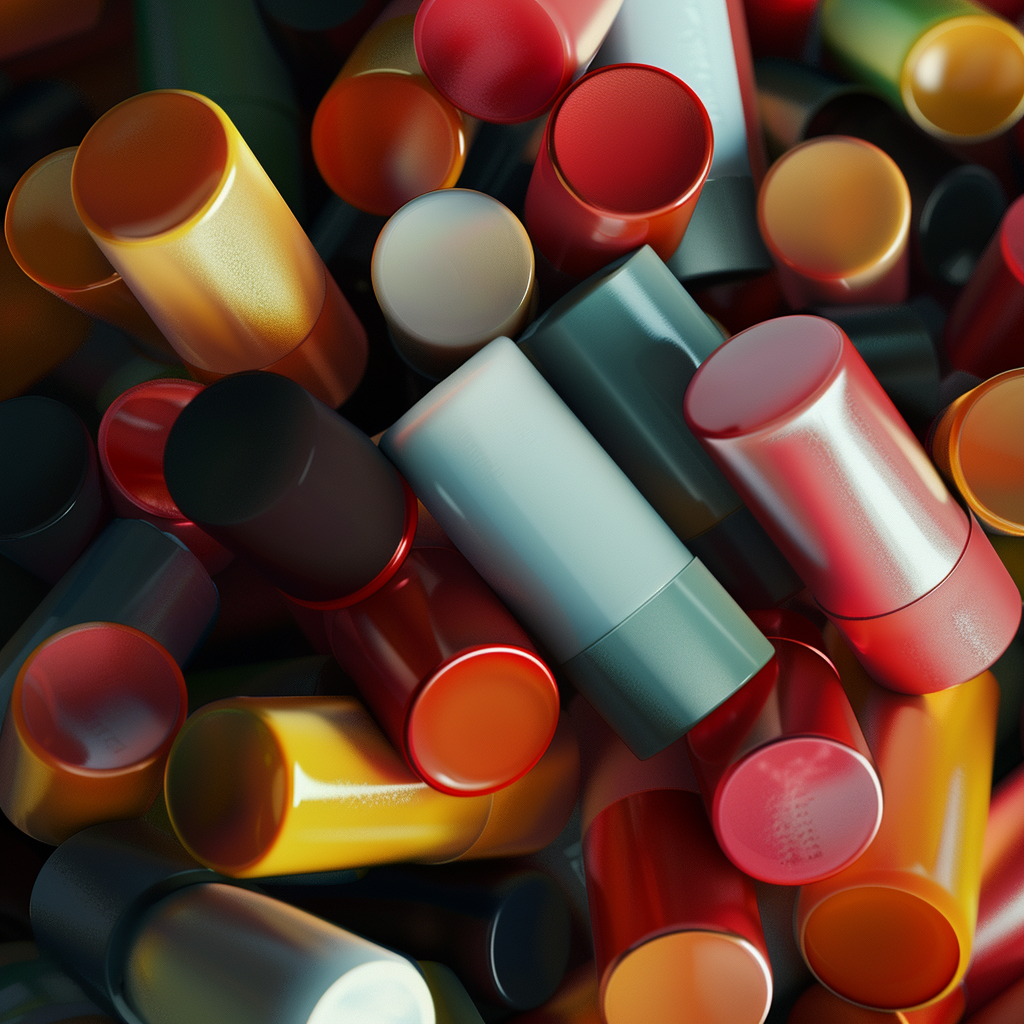 Pile of lip balm tubes