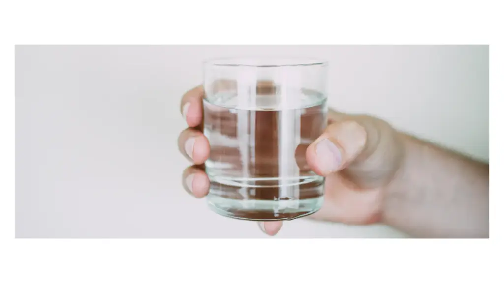 Water glass in hand