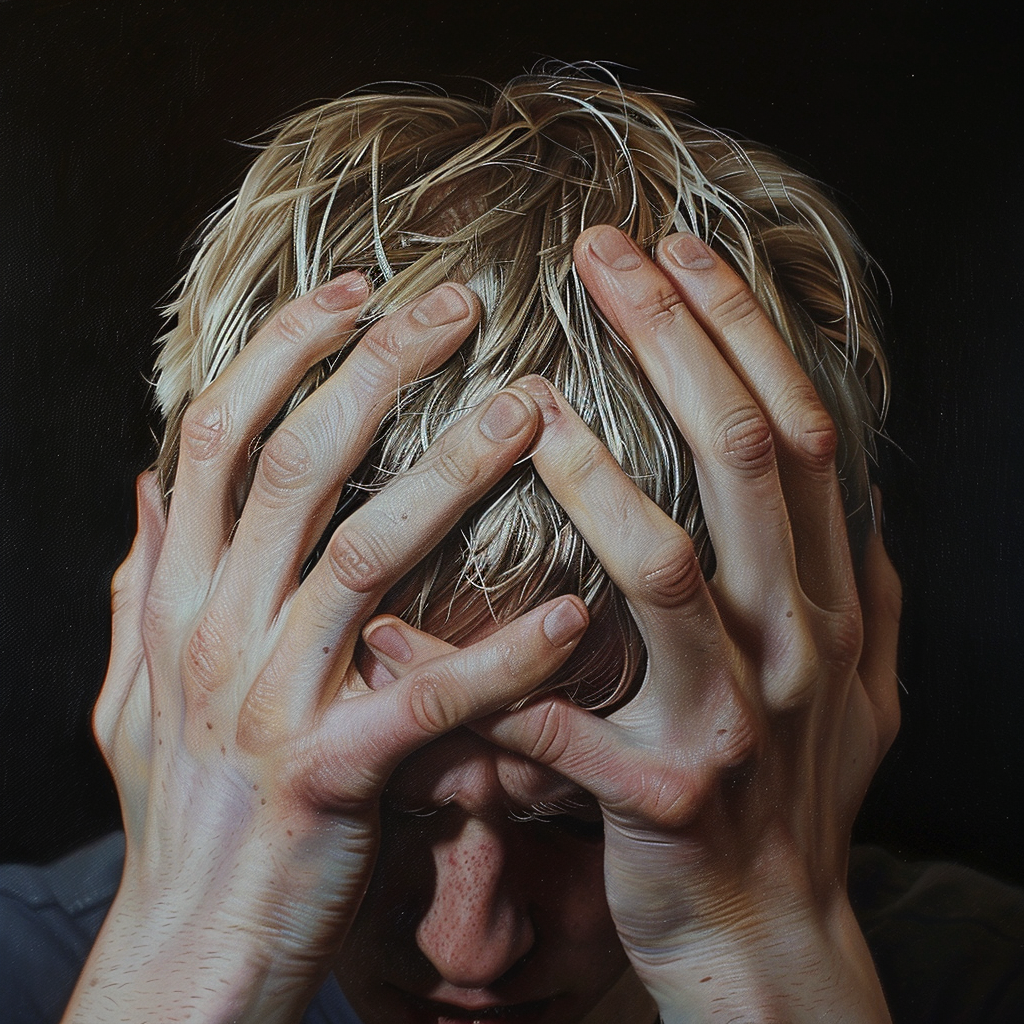 A man with a migraine
