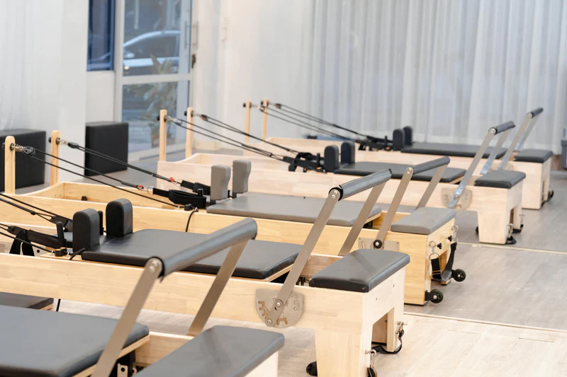 Pilates Reformers ready for a workout