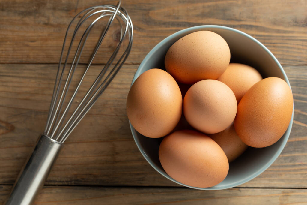 Eggs with a whisk