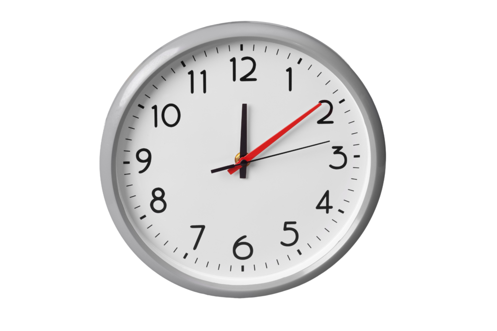Clock showing time