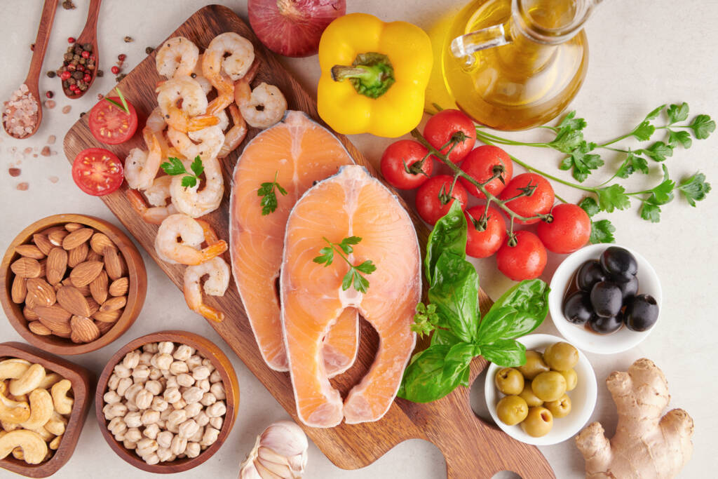 A selection of healthy-fat and nutrient- rich foods