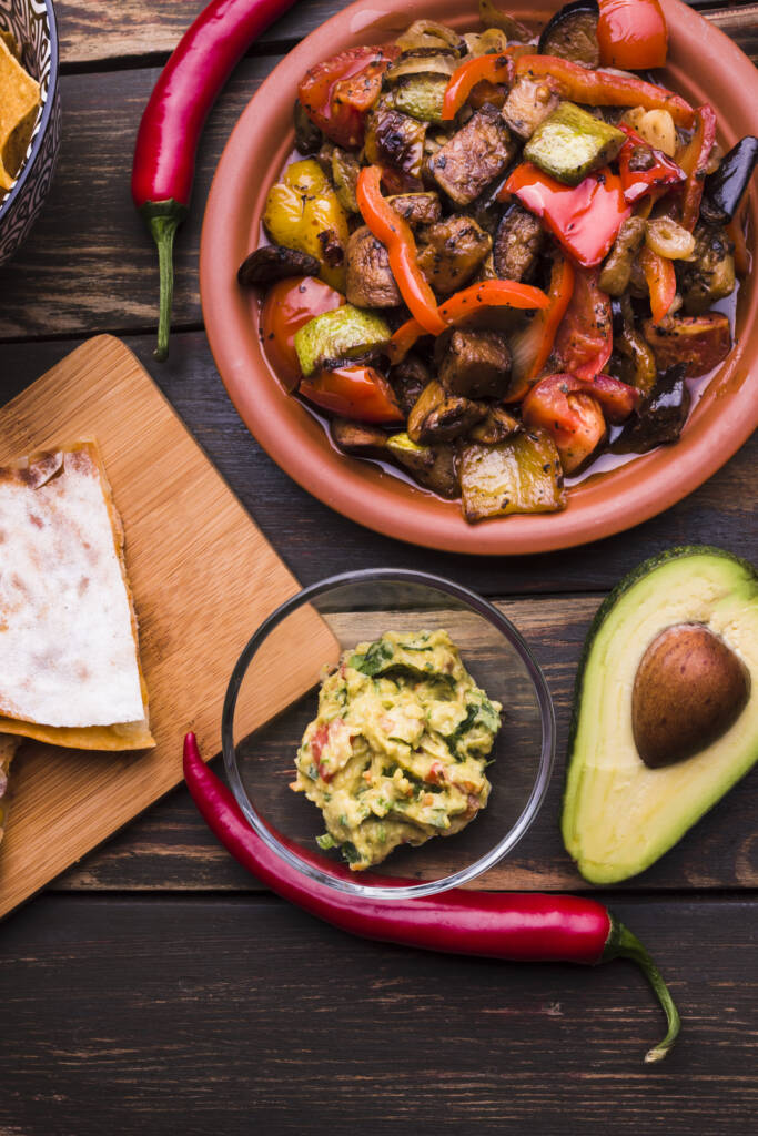 Fajita with avocado