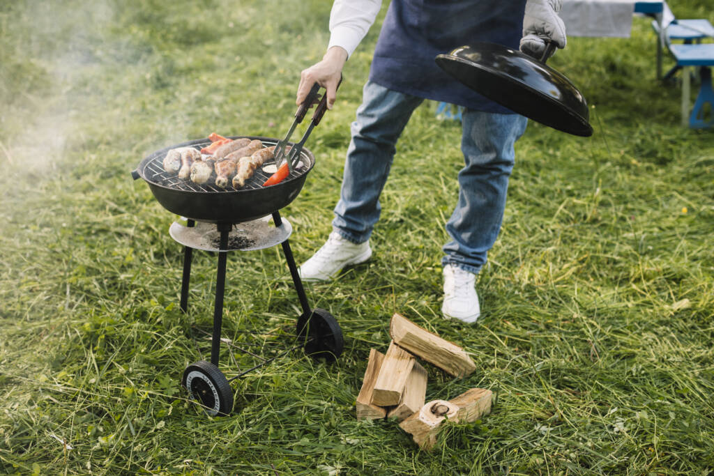 Man grilling food