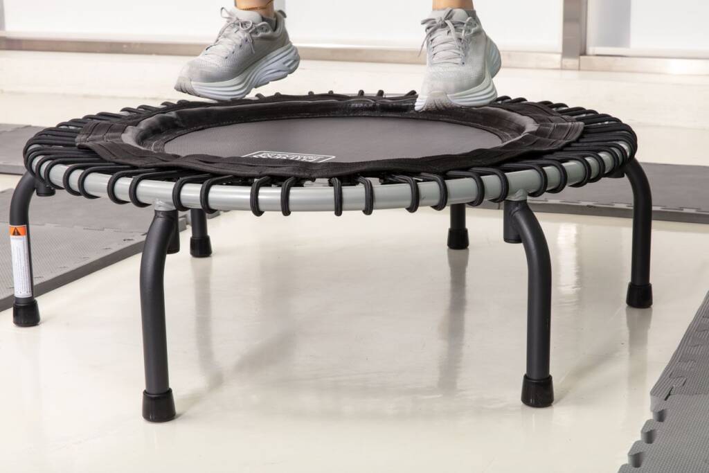 Person on a mini rebounder