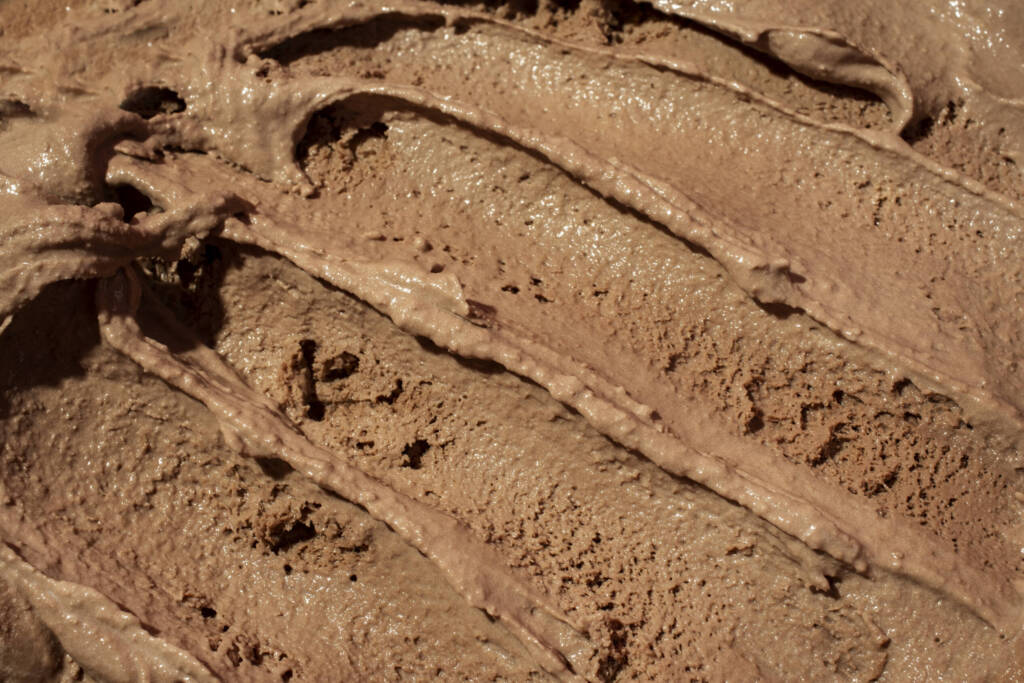Chocolate ice cream from the top
