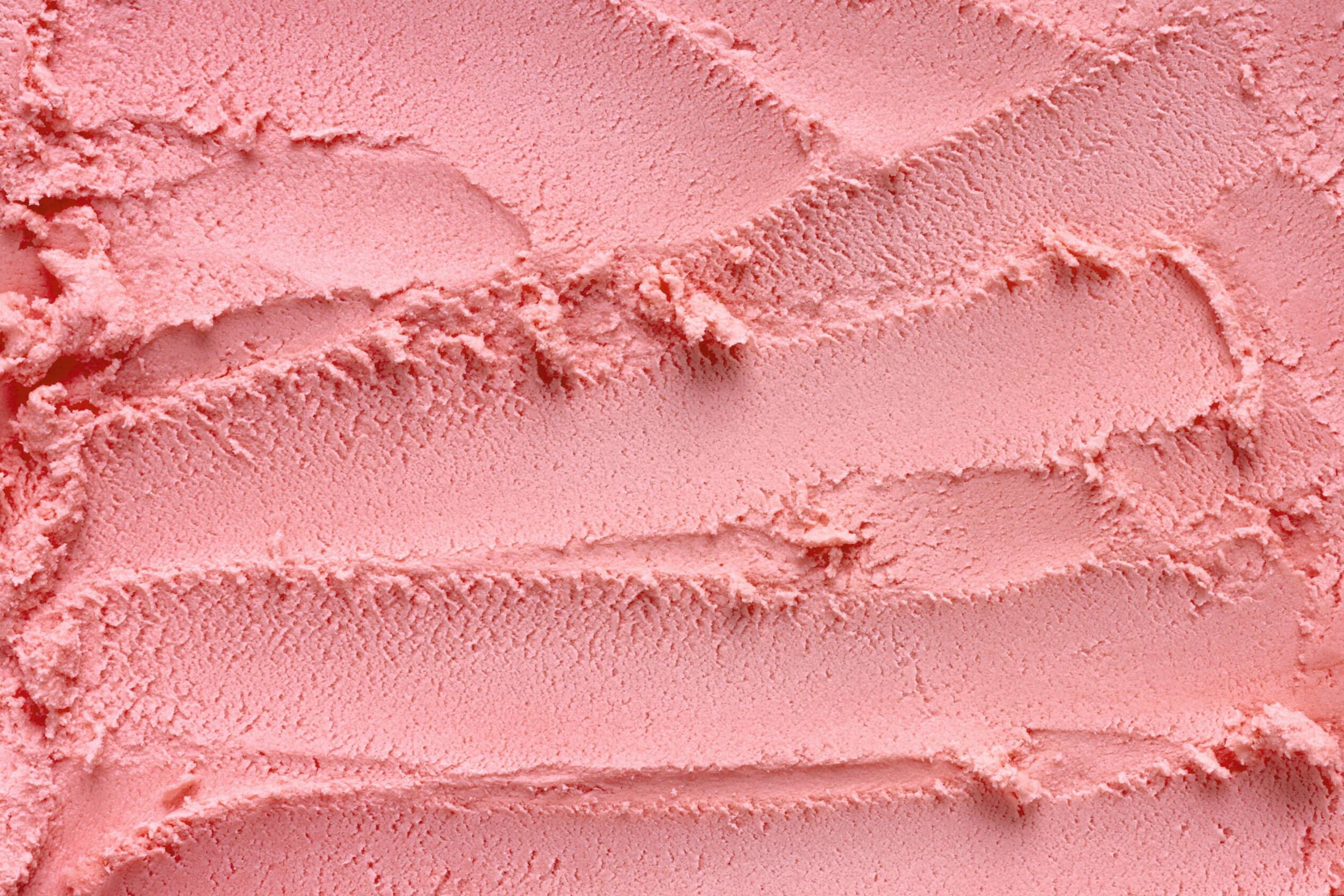 Strawberry ice cream from the top